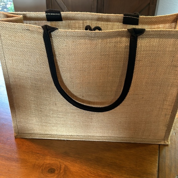 Hello Weekend Jute and Canvas Tote - Picture 5 of 6